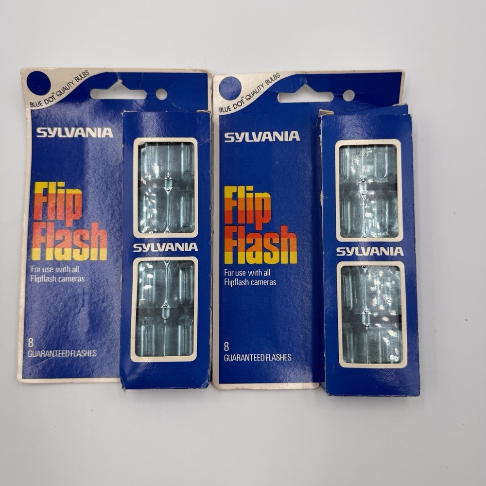 Vintage Sylvania Flip Flash Blue Dot Flashbulbs 2 Packs NOS USA Made‎